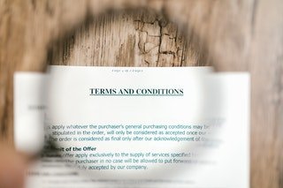 Paper Contract of terms and conditions
